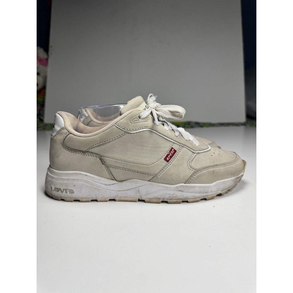 Levi's LV705228 Sneaker Womens 8.5 M Beige Low Top Lace Up Athletic Walking Shoe